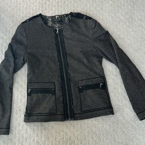 Elie Tahari Dina Tweed Military Jacket